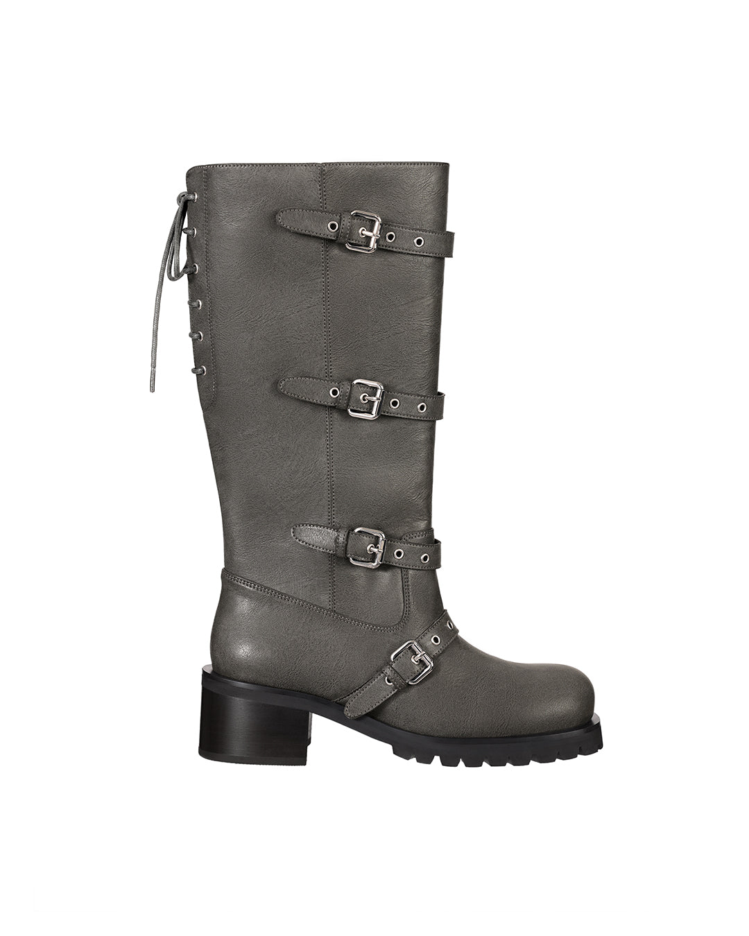 Buckle Tied Long Boots ・ バックルタイドロングブーツ (ウォッシュドグレー)