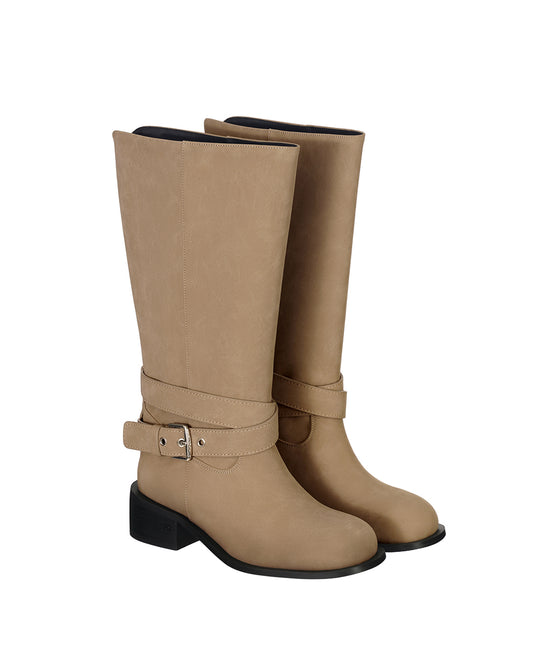 Belted Two Way Boots ・ ベルテッドツーウェーブーツ (キャメルベージュ)