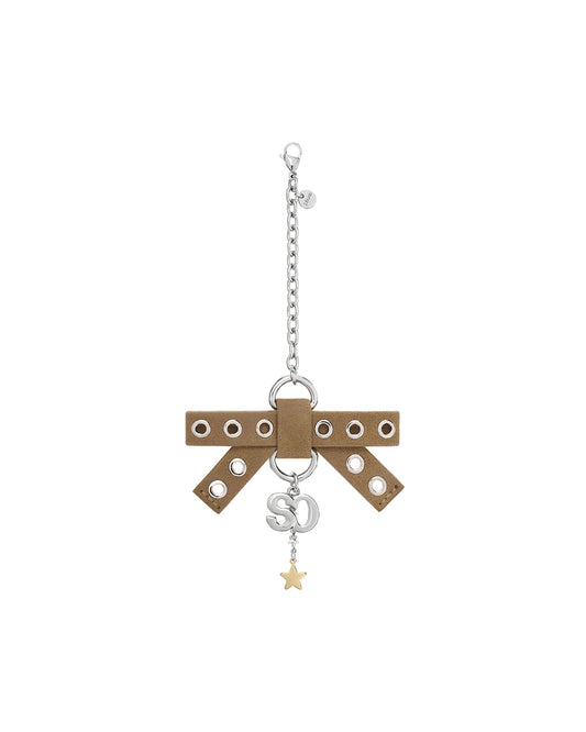 Bow Charm Keyring ・ ボウチャームキーリング (キャメル)