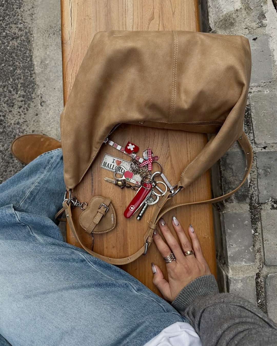 Belted Mirror Keyring · ベルテッドミラーキーリング (シルバーデニム