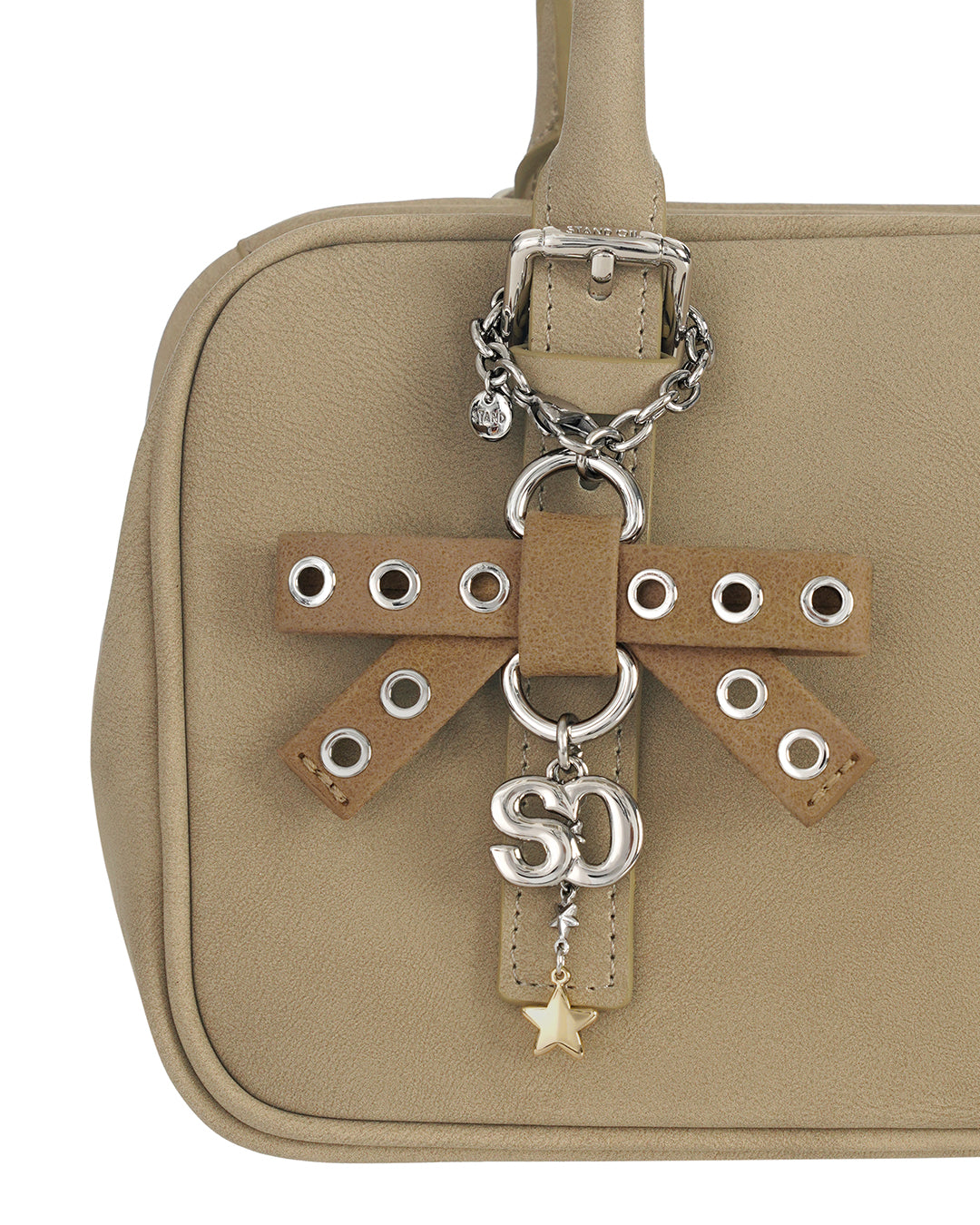 Bow Charm Keyring ・ ボウチャームキーリング (キャメル)