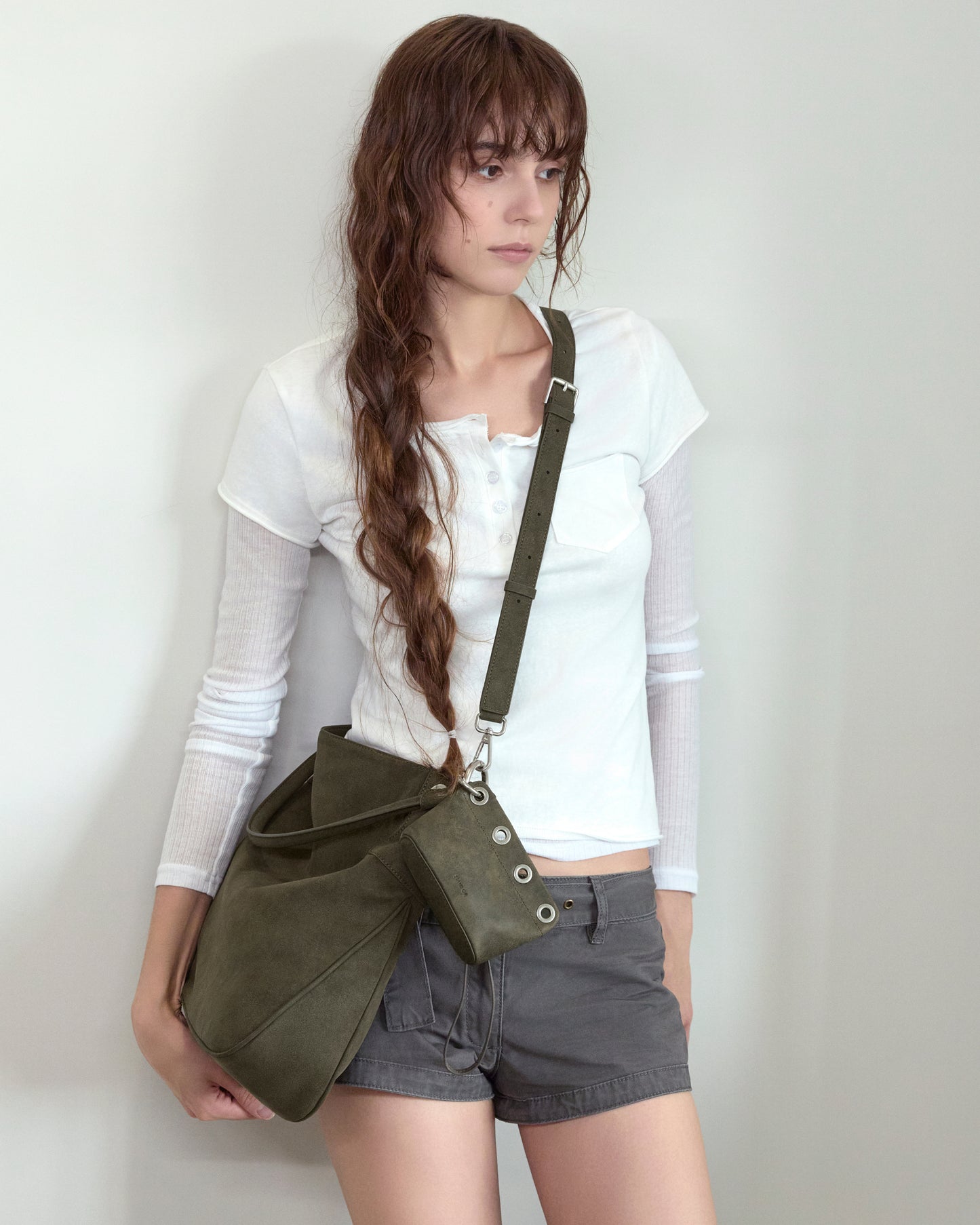 Loop Eyelet Pouch・ループアイレットポーチ（ウォッシュドブラウン）
