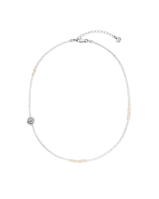 Rose Beads Necklace / Silver · ローズビーズネックレス (シルバー)