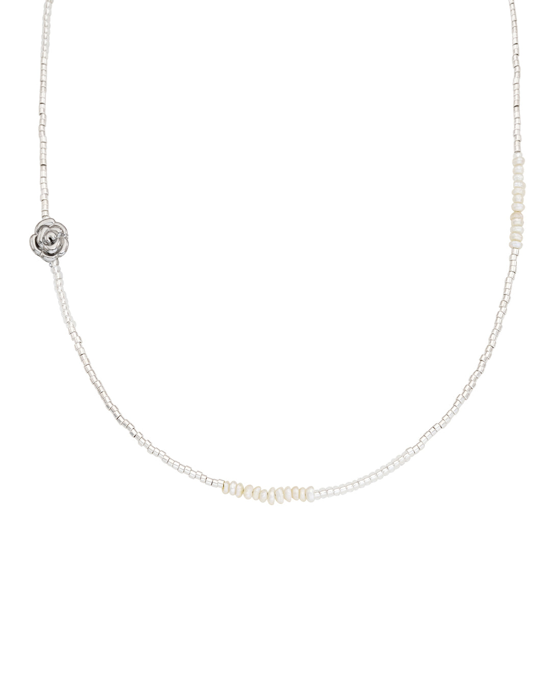 Rose Beads Necklace / Silver · ローズビーズネックレス (シルバー)